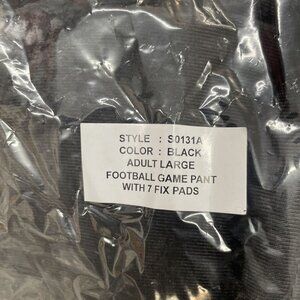 Football ADULT "Dazzle" Game Pants with Integrated 7-Piece Pad Set, BLACK